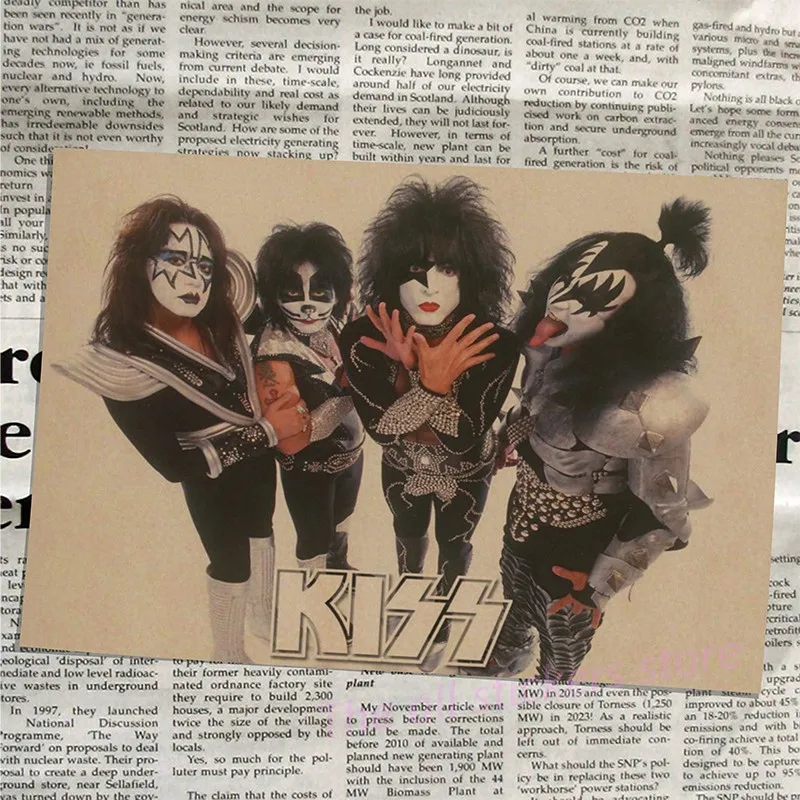 ВИНТАЖНЫЙ ПЛАКАТ Kiss band крафт ретро Европейская и американская музыкальная команда звезда классическая декоративная живопись Ретро плакат/6026 - Цвет: 7