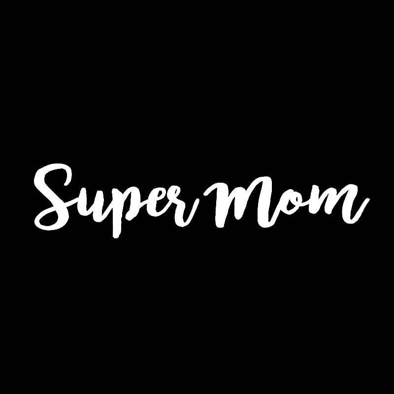 QYPF 16 3 см * 6 Модный виниловый текстовый стикер Super Mom для автомобиля наклейка