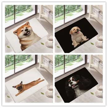 

Cute Pet Dog cat Welcome Home Entrance Door Mat Bichon Frise Dog Mats Living Room Carpet Light Foot Rugs
