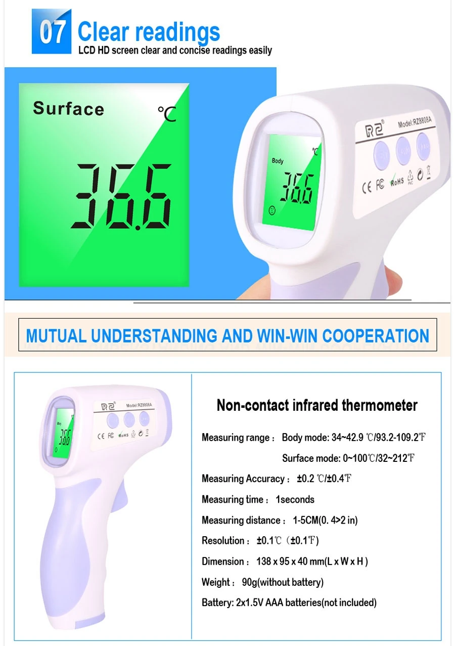 Non-contact infrared body thermometer RZ8808A (07)