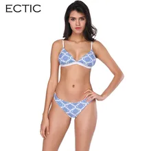 Mulheres Maiô Sexy V Sem Encosto Pescoço Impressão Feminino Conjunto Biquíni Verão Praia Maiô Push Up Swimwear Biquínis
