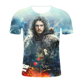2019 Spring Autumn Game of Thrones figure cosplay costume tshirt tee shirts Loose Fit Casual Men Coat Brand-Clothing 3d t-shirt