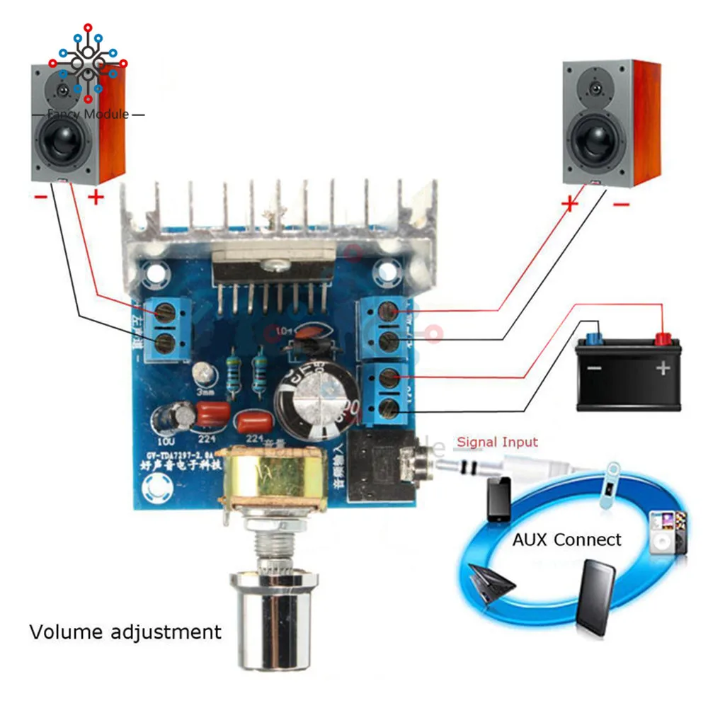Ac Dc 12v Tda7297 2x15w Digital Audio Amplifier Board Diy Kit Dual Channel Module Instrument Parts Accessories Aliexpress