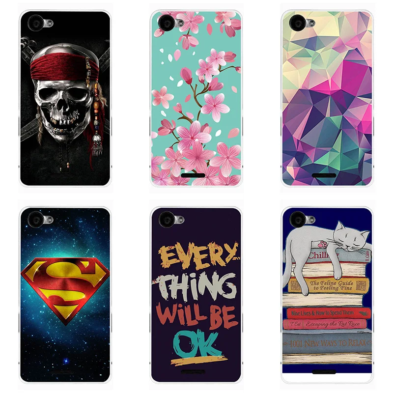 

Soft Silicon phone case cover For BQ BQS-5060 Slim phone shell Colorful Painted Soft TPU For BQ BQS 5060 case shell Flower