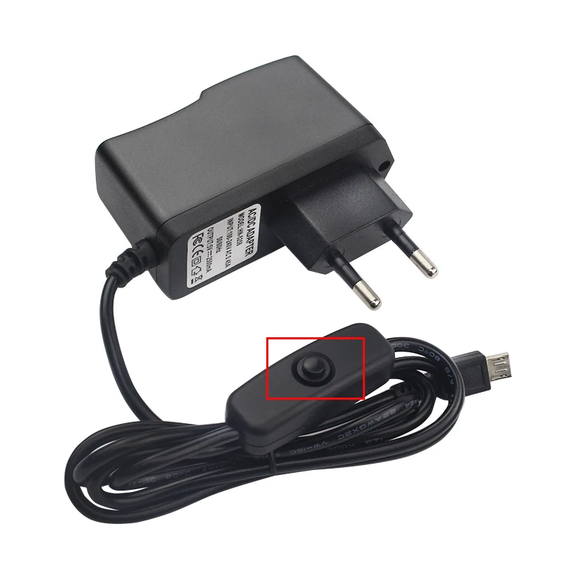 5V 2.5A блок питания с кнопкой включения/выключения Micro USB адаптер зарядного