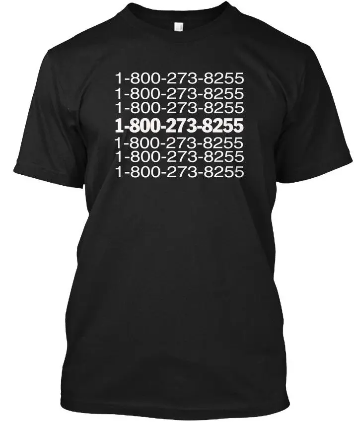 Logic 1-800-273-8255-вы не одиноки Ханс tagless футболка | Мужская одежда