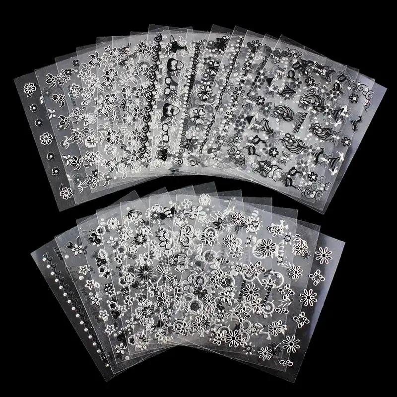 

Blueness 3D Nail Art Stickers Beauty Summer Style Dragonfly Butterfly 24 Design Nail Manicure Decals Foil Decorations