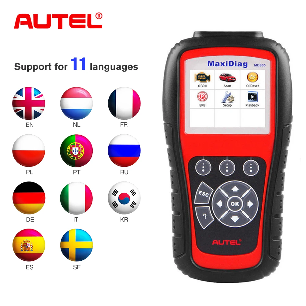 

Full System Autel MD805 OBD2 Scanner Car Diagnostic Tool Code Reader Support ABS/OLS/EPB/Airbag better than Launch X431