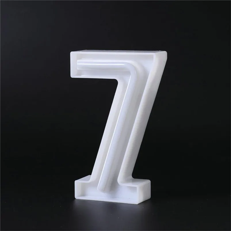Number 0-9 Lamp LED Letter Light USB Letter Night Light Up White Plastic Letters Standing Hanging Home Decor Lamparas 40JUN1215