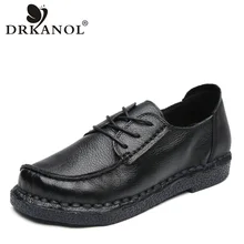 DRKANOL/Новые весенние женские туфли-оксфорды из натуральной кожи на плоской подошве; винтажные Роскошные повседневные женские туфли на плоской подошве ручной работы; H70-1