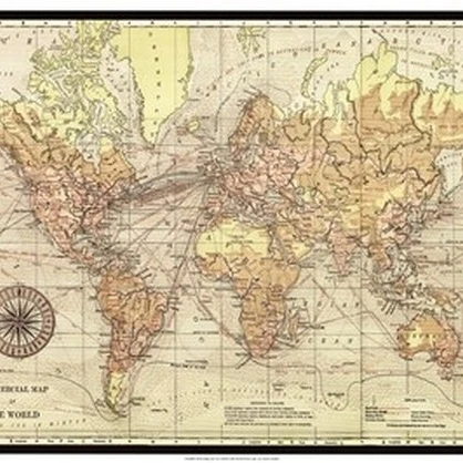 World Map II Poster Print by Vision studio (25 x 19)