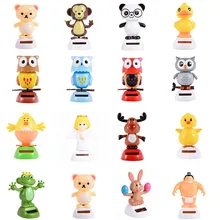 Милый на солнечных батареях качающаяся голова флип лоскут кролик Сова Детская игрушка автомобиль орнамент подарок для фестиваля автомобиля украшения