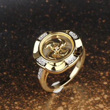 

the Middle East Rings Rotatable Windmill Zircon Micro Paved 18 Gold Color Ring Luxury Lucky Jewelry Gift Dropshipping Wholesale