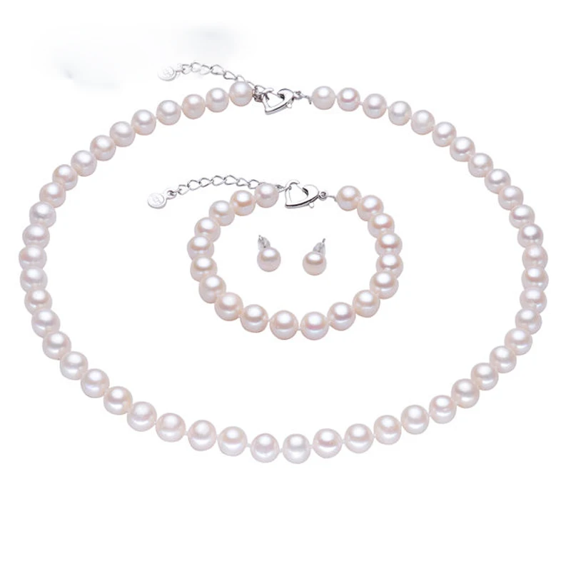 Женский ювелирный комплект из колье и серёг 8 9 мм|jewelry sets|set for womenfine jewelry |