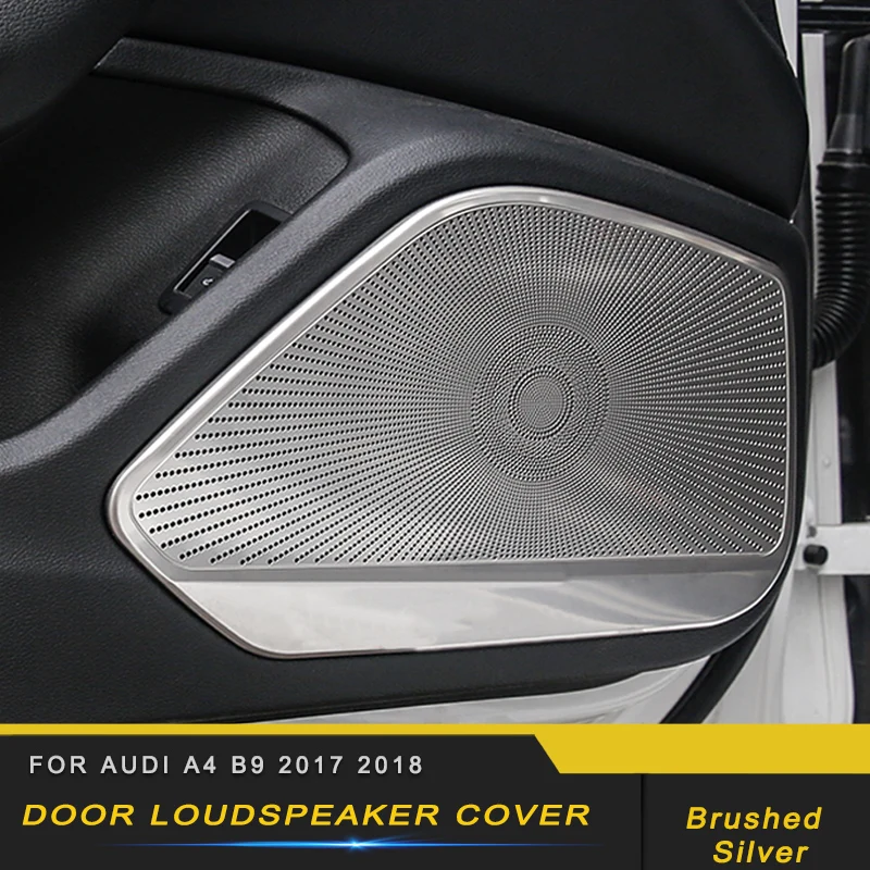 

For Audi A4 A5 S4 S5 B9 2017 2018 Auto Car Door Loudspeaker Sound Chrome Frame Cover Trim Sticker Interior Accessories
