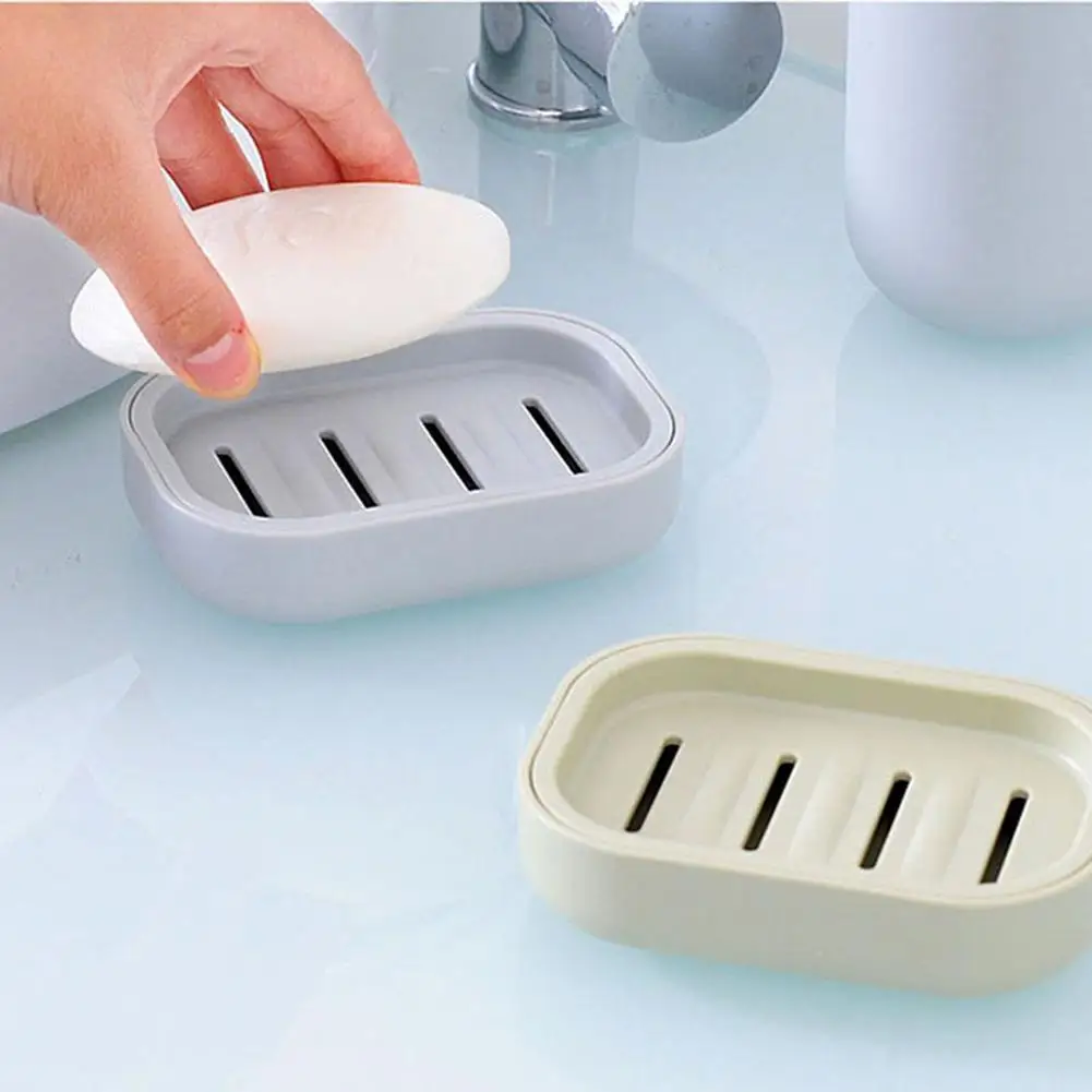Bathroom Plastic Double Layers Draining Soap Case Holder Toilet Shower