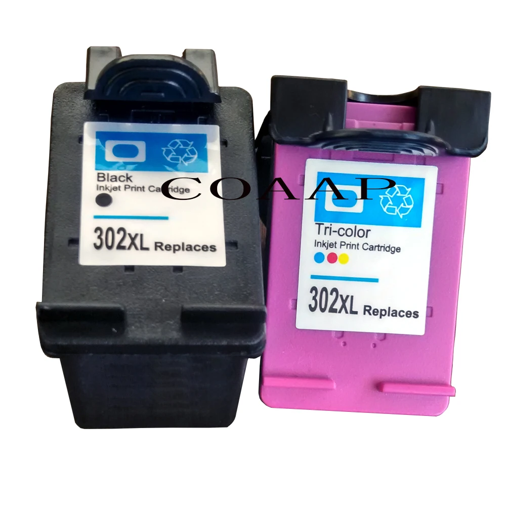 

1 Set 2 Pack Ink Cartridges Remanufactured For HP 302 XL HP302 HP302XL 302XL for Deskjet 1111 1112 2130 2131 2132 3630 4250