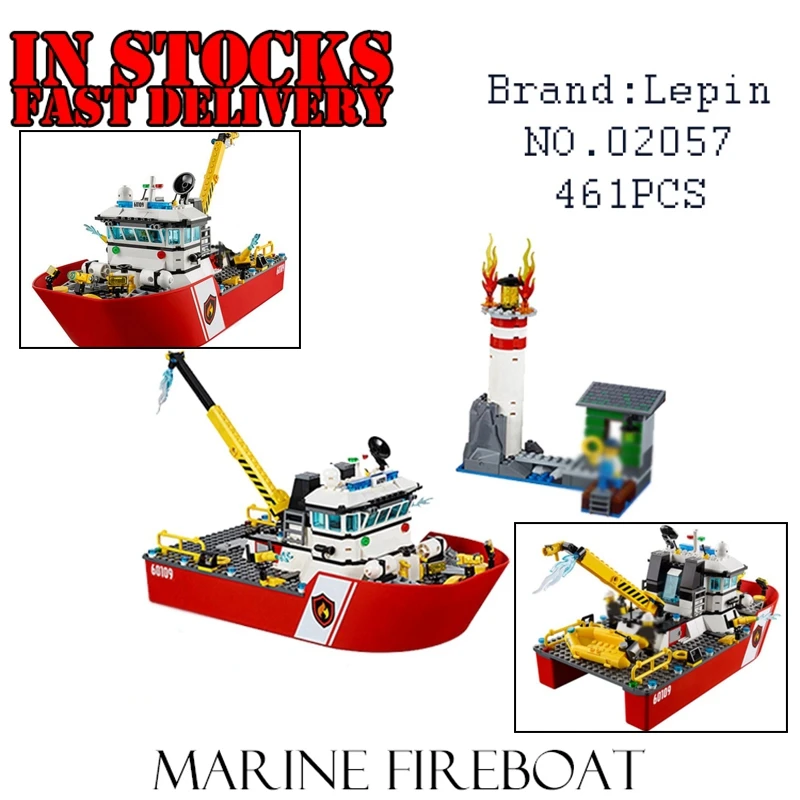 Lepin 02057 461Pcs City Series Fireboat Assembled Building Blocks DIY Educational font b Toys b font