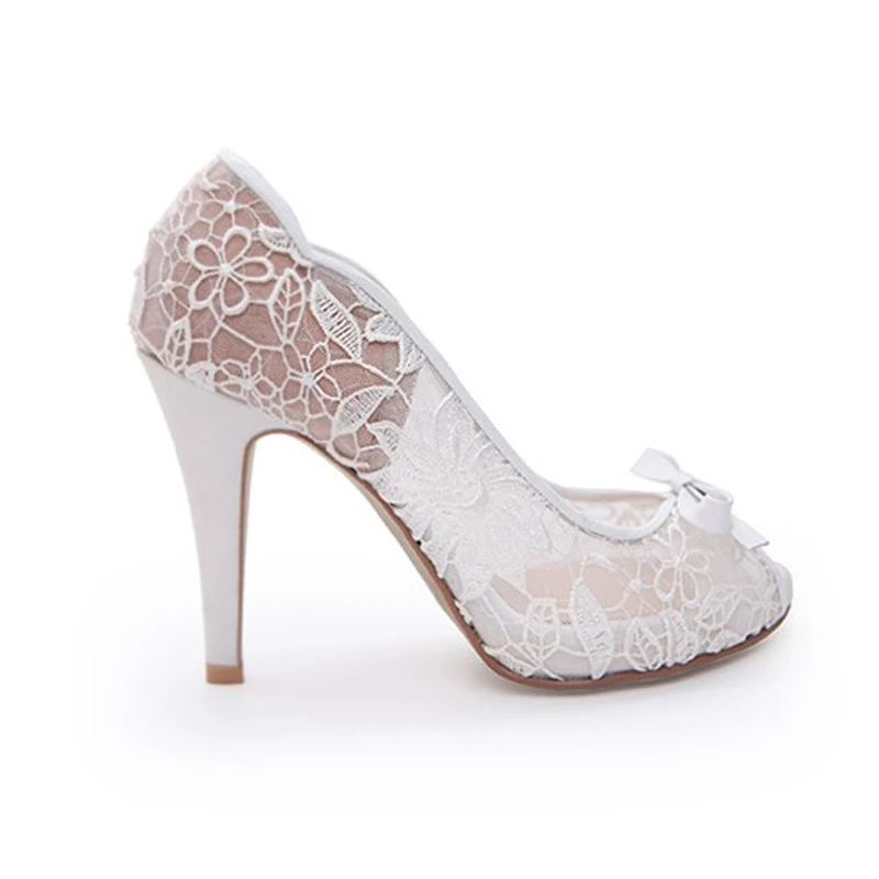 2018 Fiancee Engagement Party Shoes Peep Toe Lace Wedding Shoes Mother of the Bride Shoes White Color Bowtie Party Prom Pumps 2018 Fiancee Engagement Party Shoes Peep Toe Lace Wedding Shoes Mother of the Bride Shoes White Color Bowtie Party Prom Pumps