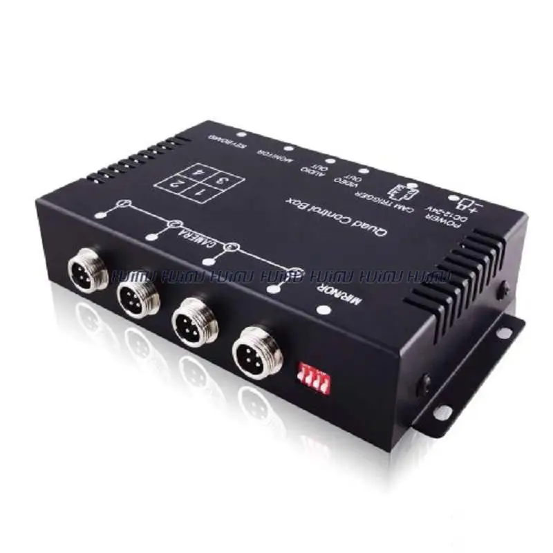 bus trunk Car Camera Video Quad Split Control Box Mirror Switch For Each Camera for front/rear/side camera NTSC/PAL supported) split side tee