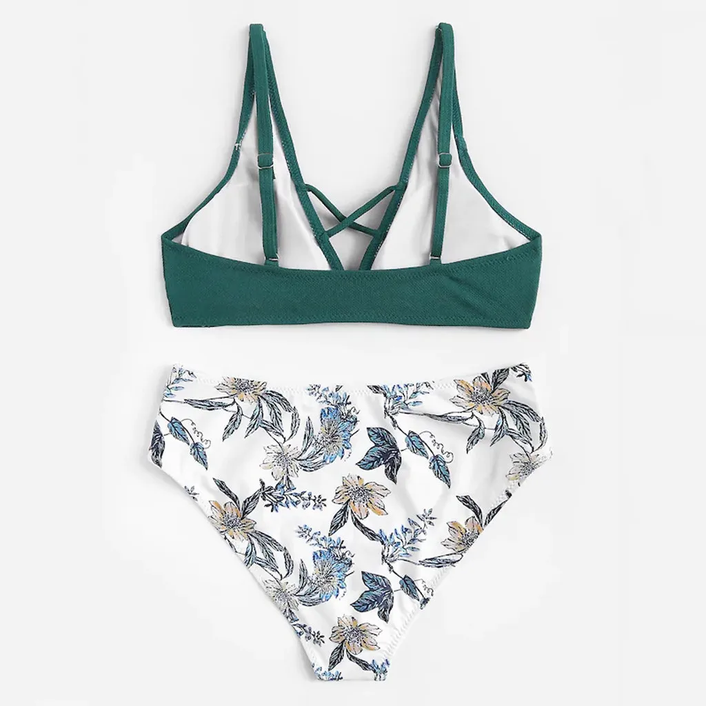 2019 Bikini Push Up Bandeau Print Floral Swimsuit Swimwear Women Bikinis Brazil High Waist Bikini Maillot De Bain Femme Women's 2019 Bikini Push Up Bandeau Print Floral Swimsuit Swimwear Women Bikinis Brazil High Waist Bikini Maillot De Bain Femme Women's