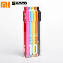 10 шт./лот,, Xiao mi KACO, 0,5 мм, цветная mi ручка, Gal, чернила для гладкого письма, прочные, для подписи, Пишущие принадлежности, черный цвет, заправка