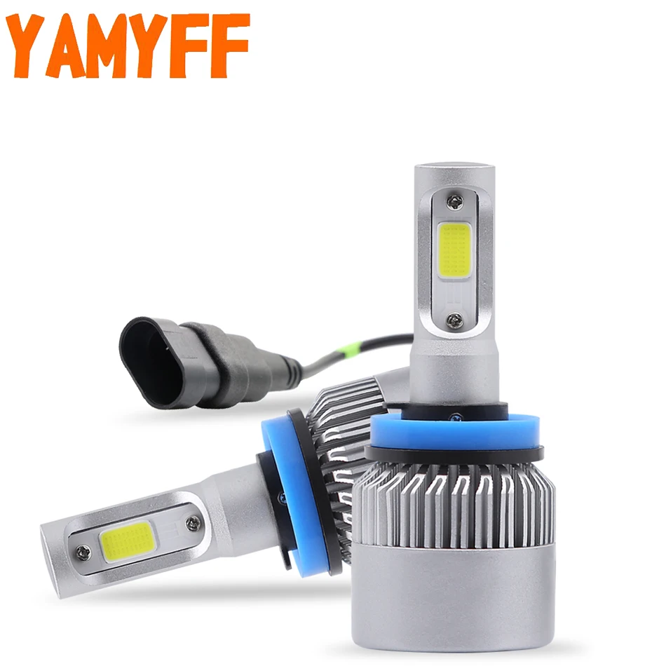 YAMYFF 2 шт. автомобильных фар Светодиодный H7 H4 светодиодный H1 H11 светодиодные фары