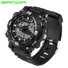 SANDA Military Sport Watch Men Top Brand Luxury Famous Electronic LED Digital Wrist Watch For Men