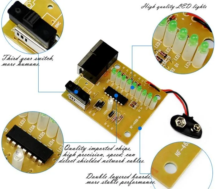 CNCOB CN NF-468 Многофункциональный сетевой кабель тестер, RJ45/RJ11 телефонной линии и Интернет линии исследования инструменты