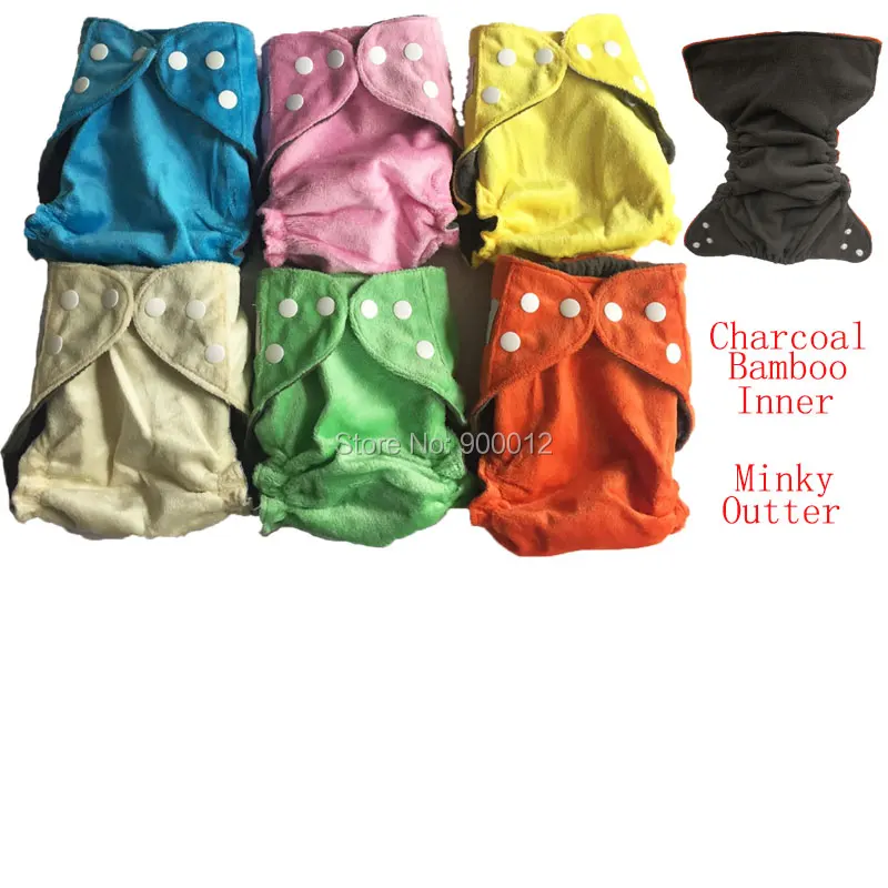 Butterfly elastic Charcoal Bamboo Inner Cloth Diaper Waterproof reusabl
