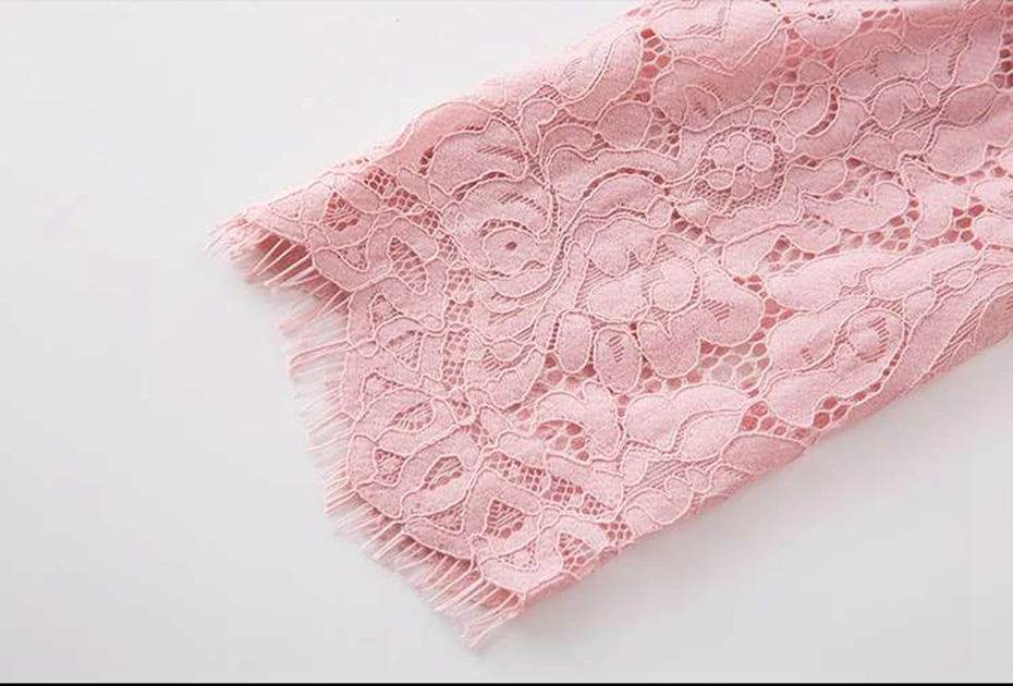 TAOYIZHUAI Новое поступление весеннее украшение на пуговицах три четверти размера плюс XL розовый цвет Винтажный стиль женское кружевное платье 16093