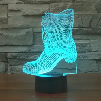 

Wenhsin New Boot Shape Usb 3D Light Colorful LED Visual Light Gift Atmosphere Table Lamp