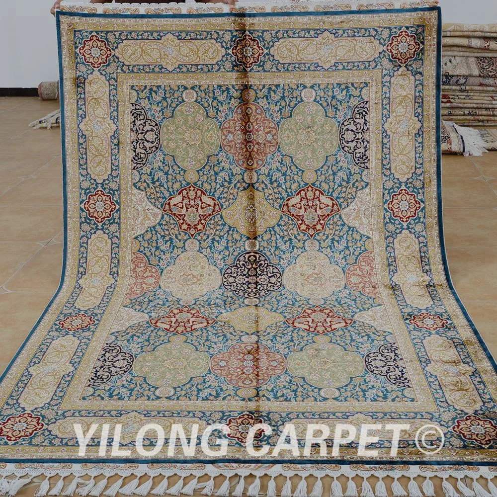 Yilong 5.6'x8.2' Antique handmade turkey carpet hand knotted turkish
