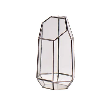 

European Minimalist Geometric Vase Glass Cover Dried Flowers Plant Vaseware Craft Storage Box Home Decoration Accessories Modern