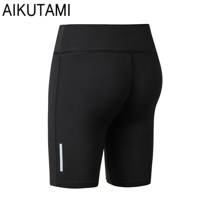 

Compression Running Shorts Women Solid Colored Print Reflector Sport Short Shorts Elastic Gym Tights Workout Underwear