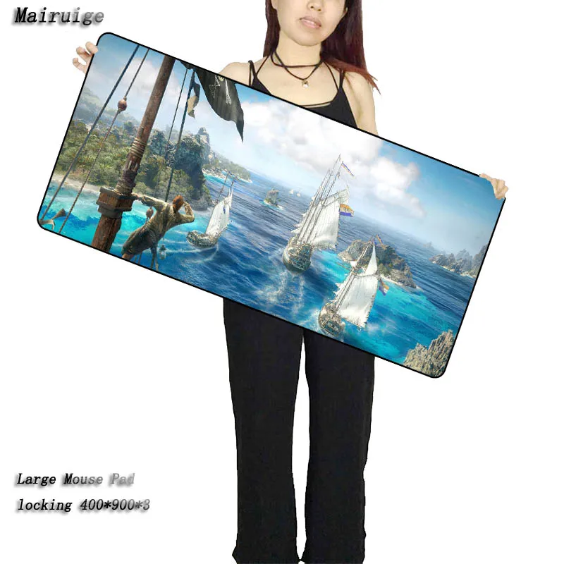 

Mairuige Skull and sailboat Durable Desktop Locking Edge Speed Mousepad Anti-ship Keyboard Pad Desk Mat Large Gaming Mouse Pad