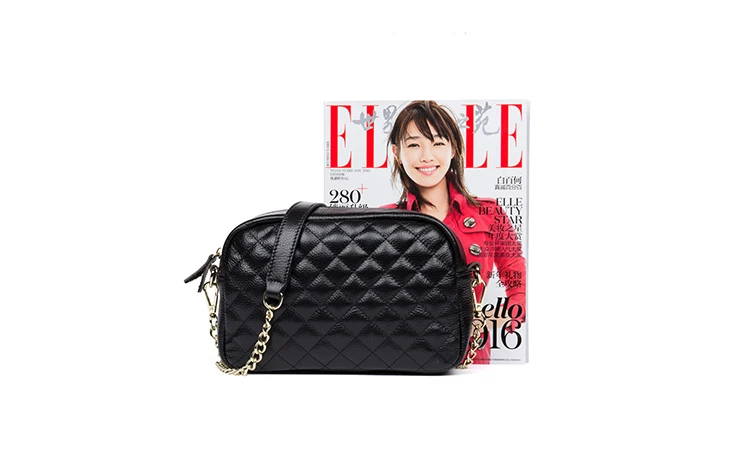 genuíno treliça diamante pequeno casual senhoras bolsa ombro crossbody