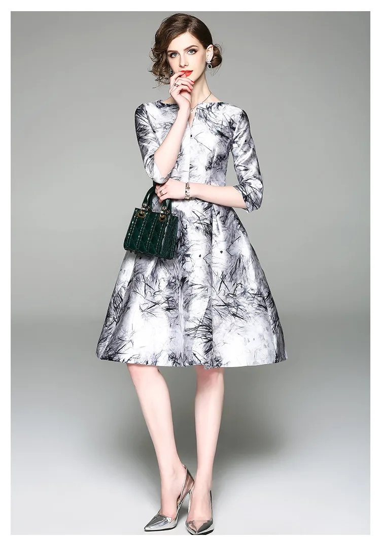 TESSCARA, женское элегантное платье трапециевидной формы на весну и осень, Женские винтажные дизайнерские вечерние платья, высокое качество