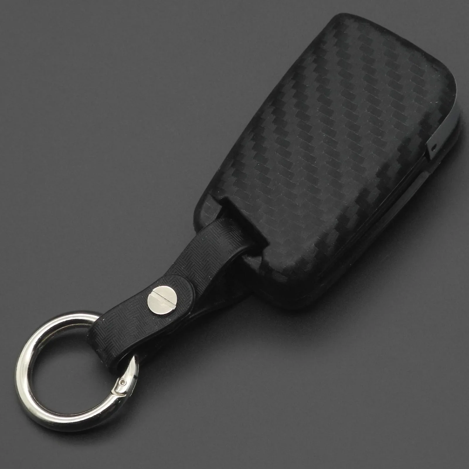 Carbon Fiber Silicone Car Key Case Cover Fob Keychain for VW Polo Golf 7 Tiguan Skoda Octavia Kodiaq Karoq Seat Ateca Leon Ibiza