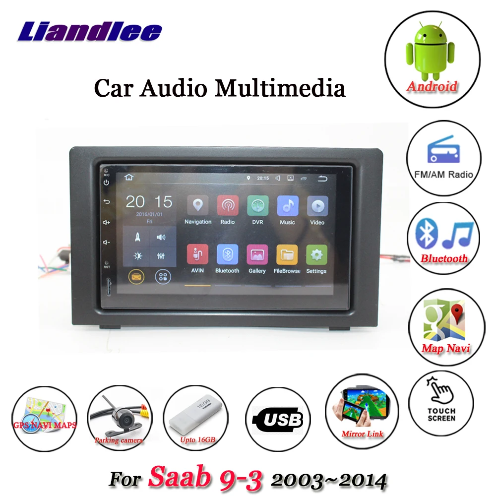 Excellent Liandlee Car Android System For Saab 9-3 2003~2014 Radio Frame USB Wifi GPS Navi MAP Navigation Screen Multimedia No DVD Player 1