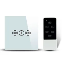 Cortina de Casa inteligente de Control Remoto Inalámbrico Interruptor Del Tacto RF433MHz UE REINO UNIDO Cortina Eléctrica Interruptor de Pared COntrol de Wifi con RM PRO