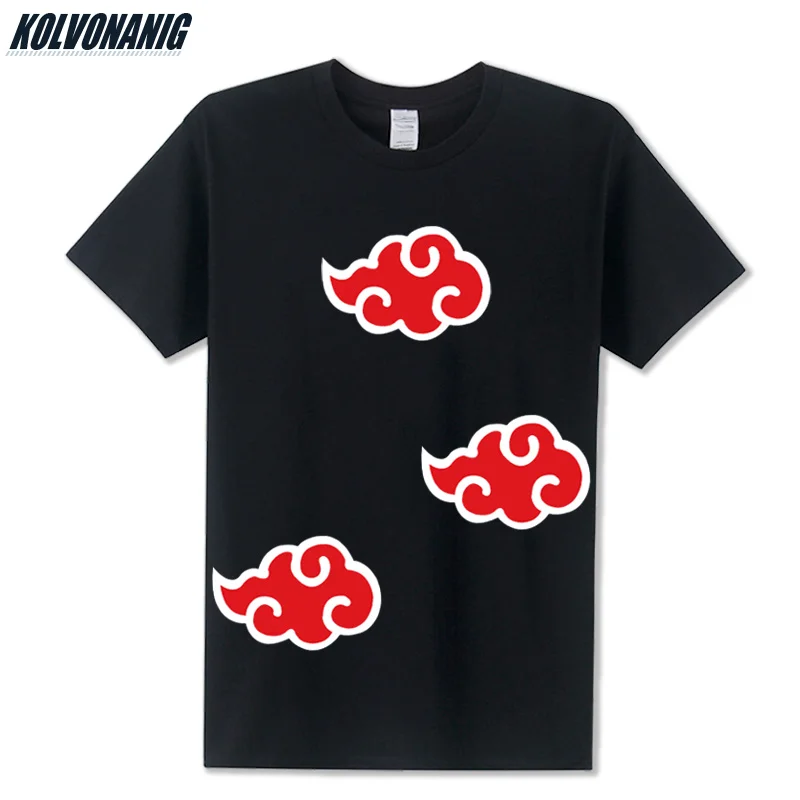 

Naruto Akatsuki Logo Flaky Clouds Pattern Print T Shirt Itachi Uchiha Anime T-Shirts Cosplay Costume Top Tees Plus Size XS-3XL