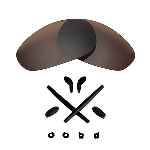 Сменные линзы mryok и черный резиновый комплект для солнцезащитных очков-Оукли Джульетта X-Metal-несколько вариантов - Цвет линз: Brown-Black Kit