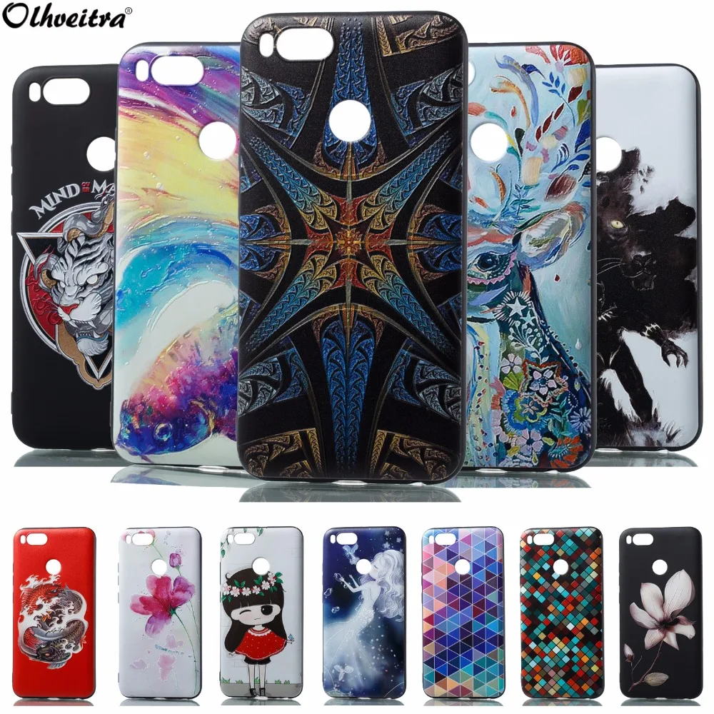 

Back Cover For Xiaomi A1 Mi 5X Mi A1 Case Relief Protective Phone Housing Painting Soft Silicon TPU Case For Xiaomi 5X Mi5X MiA1