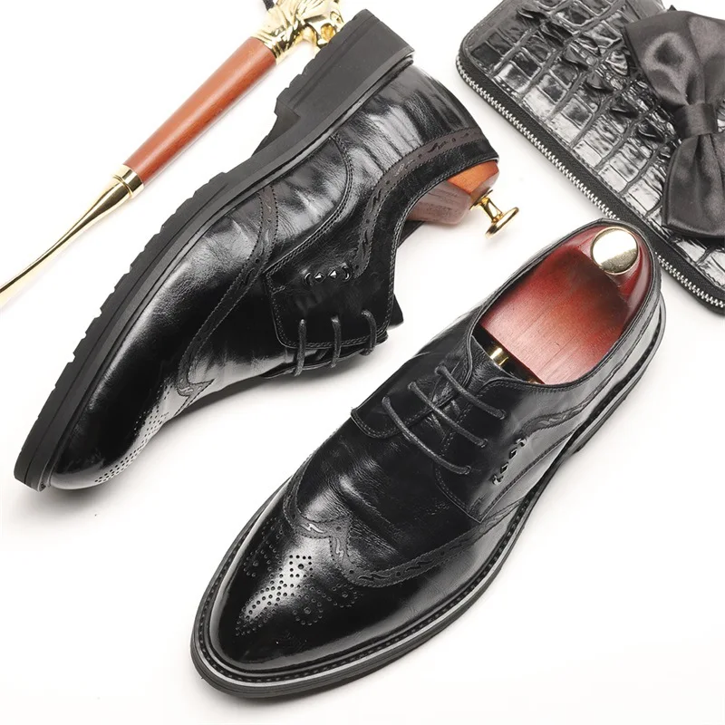

2018 spring and autumn new Bullock men's shoes British wind men's casual and comfortable single shoes with leather shoes