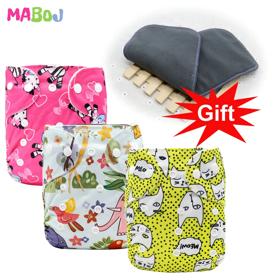 MABOJ Cloth Diapers Baby Pocket Cloth Diaper One Size Waterproof Nappy Reusable Cloth Nappies Set Washable Wholesale New - Цвет: PD5-4-9