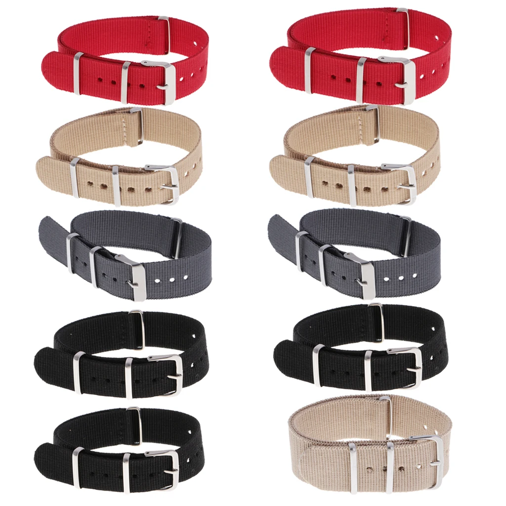 

Nylon Strap Band Stainless Steel Buckle Replacement 18mm/20mm/22mm Multi Color