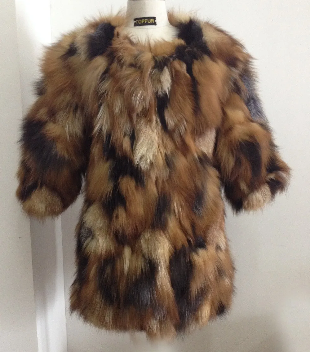 Новинка, натуральное пальто из лисьего меха, меховая куртка для женщин, модный бренд, мех FP465