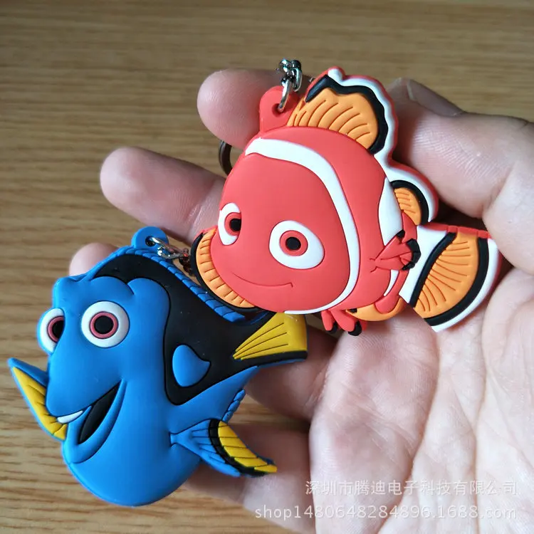 Caricatura pez payaso cosplay PVC llavero Nemo Dory anime moda divertida Linda silicona para llave bolsa colgante chaveidos Accesorios