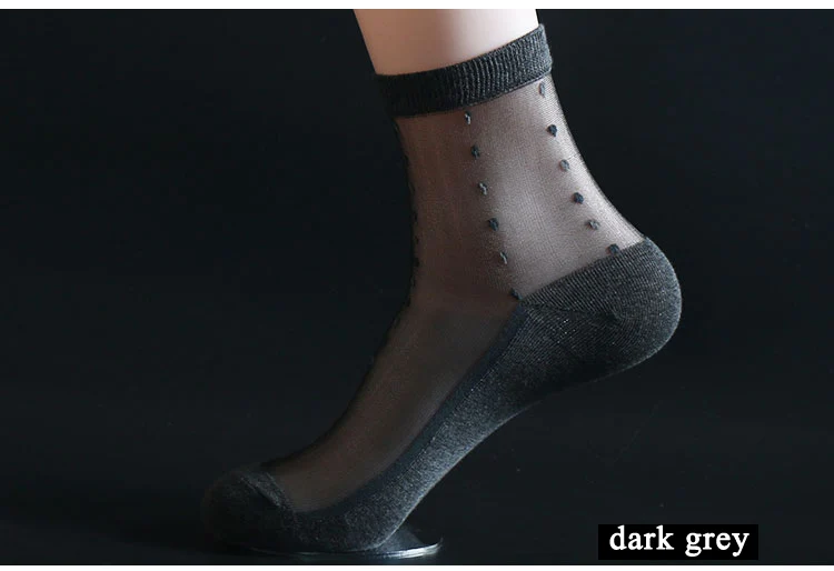 Корейские 5 пар/партия летние мужские Ультра тонкие короткие мужские носки из ледяного шелка и хлопка в горошек прозрачные деловые крутые носки